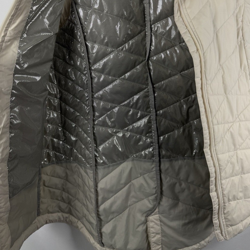 Columbia Omni-Heat Women Sz M Ivory HEAVENLY II Long Vest Quilted Zipper Lined - Picture 9 of 12